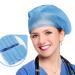 20 PCS Disposable Working Caps Dental Hats with Elastic Non Woven Surgeon Caps Disposable Scrub Caps Head Covers for Hospital Beauty Salon Lab