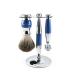 Edwin Jagger Blue Diffusion 36 Series Shaving Set with Double Edge Safety Razor and Pure Badger Brush