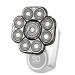 Substitute cup heads for men replacement cheese heads for men |9-head handler replacement heads universal substitute heads for body hairers with double ring tedious silver