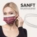HARD 50 Disposable Face Masks | Made in Germany | CE Certified | Triple Layer Filtration | Elastic Earloops | Adults - Bordeaux (50 Pack) - Buy Online on GoSupps.com