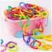 Safigle 70 STK Geometric Chain Buckle Colorful Connecting Toys for Toddlers | Durable Baby Ring for Travel Cribs | 2 Pieces - 5.5x5.5cm - Buy Online on GoSupps.com