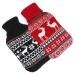 Bambelaa!2 Set hot water bottle with cover large long animal christmas heart designs adult children heat bottle cover hot water bottle cover bottle warm ladies men's feet 2 pieces with 2 liters red and black each