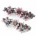 Elegant Flower Crystal Hair Clips for Women - 2 Piece Glittering Vintage Hairpins | Pink & Pale Blue Wreath Hair Jewelry - Buy Online on GoSupps.com