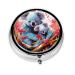 Two Cute Koalas Portable Metal Pill Box Round Mini 3-Compartment Plastic Insert hinged Fastening Design Suitable for Small Pills Must-Have for Travel