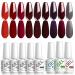 Vishine Gel Nail Polish Starter Kit - 48W LED Lamp Base & Top Coat 4 Red Shades | Perfect Nail Art - Buy Online on GoSupps.com