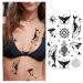 Bnukeye Lady Girl Big Flower Temporary Tattoo Set - 20 Waterproof Arm & Shoulder Fake Tattoos - Black, Durable Christmas Gift - Buy Online on GoSupps.com
