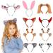 Lurrose 9Pcs plush animal headbands for party favor animal jungle head bands costume accessories for child adult birthday halloween christmas costume party party