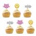 Set of 24 Cat Cupcake Toppers Pink&Gold Glitter Kitten Cupcake Picks Pet Kitty Birthday Cake Decorations Girl's Birthday/Cat Theme Baby Shower Party Supplies