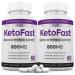 Pure Keto Fast Pills Advanced BHB Ketogenic Supplement Real Exogenous Ketones Ketosis for Men Women 60 Capsules 2 Bottles 60 Count (Pack of 2)