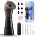 AMBIORA Ear Wax Removal with One-Piece Waste Tank, Ear Cleaner with Smart Temperature Sensor, Safe Silicone Edge, IPX7 & 6 Tips & 4 Modes, Christmas for Gifts for Dad Mom, Gifts for Men Women(Black)