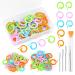 Yizzvb 50 Pcs Crochet Stitch Markers  Knitting Stitch Rings with Plastic Box  Crochet Ring Crochet Locking Sewing Accessories and Large-Eye Blunt Needles for DIY Handmade Crafts 50pcs