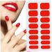 Gel Nail Stickers Semi Cured Gel Nails Self Adhesive Nail Stickers Full Wraps Nail Polish Strips Stick On Gel Nails Art Bright Red - Buy Online on GoSupps.com