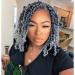 Dorsanee Pre-twisted Passion Twist Hair 10 Inch 8 packs Short Passion Twist Crochet Hair Pre-looped Crochet Braids for Women Gray Passion Twists Synthetic Curly Crochet Hair Extensions (1B/Gray) 10 Inch (Pack of 8) Pre-t...