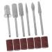 POPETPOP 1 Set nail polisher electric nail drill nail replacement bits manicure sanding bands nail polishing head cuticle drill bit Stainless Steel. Silicone. Quartz. Ceramics alloy 7.1x5.7cm Picture 2