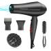 Faszin Ionic Hairdryer 2400W Super Fast Professional Hair Dryer Real Blow-Dry No Baking Dry Triple-L Plus Technology Heat Resistant with 4 Styling Diffusers Gray