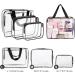 6PCS Clear Cosmetic Bag Set with Zipper and Handle - Waterproof Toiletry Makeup Bags for Women Men Kids - Buy Online on GoSupps.com