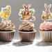 Easter Bunny Ear Cupcake Toppers 24pcs Easter Cake Inserts Bunny Easter Party Cake Decoration Inserts Cartoon Cupcake Picks for Photo Wall Photo Booth Background Candy Box - Buy Online on GoSupps.com