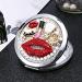 Beaupretty Round Compact Mirror with Rhinestone Red Lips and High Heels Design - Portable Mini Makeup Mirror for Women and Girls - Buy Online on GoSupps.com