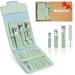 Nail Clipper Set-12pcs Manicure Kit Sharp and Portable Travel Nail Kit Professional Pedicure Tools with Manicure Set Stainless Steel Nail Cleaning Kit Suitable for Toenail Fingernail - Green WEKEY 12PCS-A