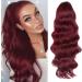 YEESHEDO Wine Red Long Wavy 24 Drawstring Ponytail Hair Extension - Clip-in Curly Synthetic Hairpiece for Women - Buy Online on GoSupps.com