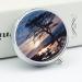 Round Pill Box with Tree Branch Silhouette - 3 Compartment Decorative Medicine Organizer | Portable Metal Pocket Pill Case (Style-14 - Buy Online on GoSupps.com
