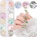 12 Colors Irregular Seashell Slices 3D Nail Art Supplies | Abalone Shell Design Nail Sequins | Mermaid Decorations - Buy Online on GoSupps.com