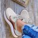 Women's flat shape women summer thick soil wedge heel shoes baotou loop sandals closed toes buckle shoes ankle straps paragraph vintage beach outdoor leisure gray 41 EU