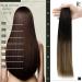 Runature Invisible Tape Extensions - Real Hair Balayage Black Ombre Brown & Blonde 45cm - 20 Piece Straight Hair Extensions - Buy Online on GoSupps.com