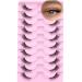 Ruairie Half Lashes Wispy Cat Eye False Eyelashes 3/4 Natural Eyelashes Natural Look 10 Pairs False Lashes Strip E - Half Lashes 5