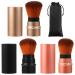 JewelryWe 3 pieces retractable kabuki brush with particularly soft synthetic hair for make-up powder products retractable brush