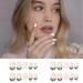 Luvadeyo 24PC Dark Green Almond Press-On Nails | Short Acrylic French Nails with White Swirl Designs | Perfect Artificial Nails for Women & Girls - Buy Online on GoSupps.com