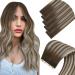 LAAVOO TAPE Extensions Real Hair Brown Balayage Real Hair Extensions Tape Virgin 10g Tape Real Hair Extensions Dark Brown to light Brown Blond Smell #4/7/80 5PCs 40cm Virgin-5PCs 4.5virgin #7/7/ICE