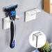 GGQ razor bracket shower 2 pieces of silver razor shower without drilling bathroom shaver holder razor plane holder Self -adhesive stainless steel shaving holder razor suspension shower wall