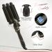 3 Barrel Curling Iron Wand - Ceramic Tourmaline Beach Waver & Crimper for Waves - Adjustable Temperature - Black - Buy Online on GoSupps.com