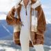 Hanxiulin Women's Fleece Jacket - Windproof Plush Coat Thick Synthetic Fur Light Outdoor Casual Fashion in Khaki - Buy Online on GoSupps.com