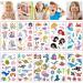 Mermaids and Sea Animals (410 Pieces) Kid Waterproof Temporary Tattoos  Children Temporary Tattoos  Girls and Boy Face Tattoo Stickers  Birthday Party Favors  Goodie Bag Stuffers - 30 Sheets