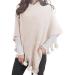 Triangular Scarf Women Black With Buttons Soft Winter Warm Large Cashmere Scarf Casual Wrap Scarf Ladies Scarf One Size Beige