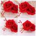 FRCOLOR Hair Comb lumae luminance Bridal rose headpiece Red hair comb garlands for decor bride hair clip Bride Hair Comb decorative hair combs Bridal Headdress Rose Hair Comb - Buy Online on GoSupps.com