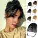 Clip-in Bangs 100% Natural Real Human Hair Wispy Bangs Forehead Hair Extensions Air Bangs Fringe Wig Hairpieces for Women Black Brown Red Blonde Wine Red - Buy Online on GoSupps.com
