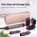 Hair Dryer Carrying Bag Waterproof High Capacity Useful Travel Faux Leather Hair Curler Storage Pouch Pink - Buy Online on GoSupps.com