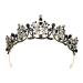 Lurrose Luxury Baroque Crown Black Crystal Crown Halloween Tiara and Crown Rhinestone Queen Crown (Black)