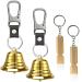 NedFoss 2Pack 2" Loud Bear Bell with Whistle Set for Hikers 3 in 1 Hiking Gear Solid Brass Bear Bells with Silencer Emergency Whistle and Carabiner for Survival Hiking Biking Fishing Climbing