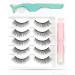EMEDA 5 Pair Natural False Lashes Kit with Glue, Tweezers & Applicator - 3D Short Strip Fake Lashes for Natural Look - Natural 06 - Buy Online on GoSupps.com