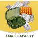 Healeved Travel Organizer Portable Case Medicine Dispenser 3 Compartments Small Case for Pocket Purse Daily Medicine Holder Container Green - Buy Online on GoSupps.com