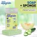 Esponjabon Mother of Pearl & Cucumber Melon Soap Sponges - 2-Pack Shower Scrubbers for Foot, Elbow & Face Care - Buy Online on GoSupps.com
