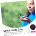 Portable Gleavi Contact Lens Container & Glasses Case - Travel Set for Contact Lenses - ABS Violet Purple 7.5x3cm - Buy Online on GoSupps.com