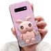 Tivenfezk nadoli for samsung galaxy s10 hare hidden stand shell caricature glitter rabbits stand soft silicone bling cell phone case transparent protective cover samsung galaxy s10 pink