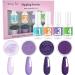 Dip Powder Nail Kit - 4 Color Starter Set with 4 Dipping Powders & 4 Liquid Polishes - Purple Blue Acrylic System - Buy Online on GoSupps.com