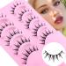 Wrong eyelash manga lashes natural look artificial eyelashes fake lashes 13mm short cosplay lashes faux mink spiky wispy false eyelashes 5 pairs eyelashes (MSC15) 5p-manga-msc15