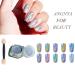 Hobilographic nail powder laser glitter rainbow chrome smooth manicure pigment shiny nail art with 1 sponge kits 1g / box Colorful01